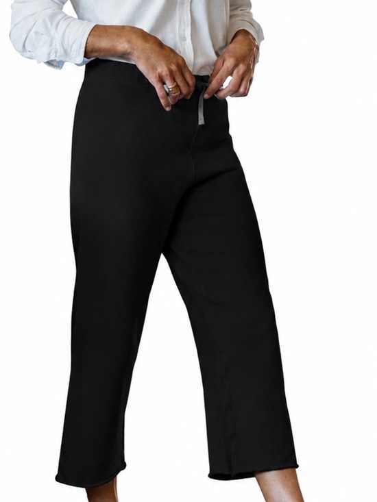 Frank & Eileen Pants - Frank & Eileen Tee Lab LAB634TF Black Cropped Sweatpants in Black XS